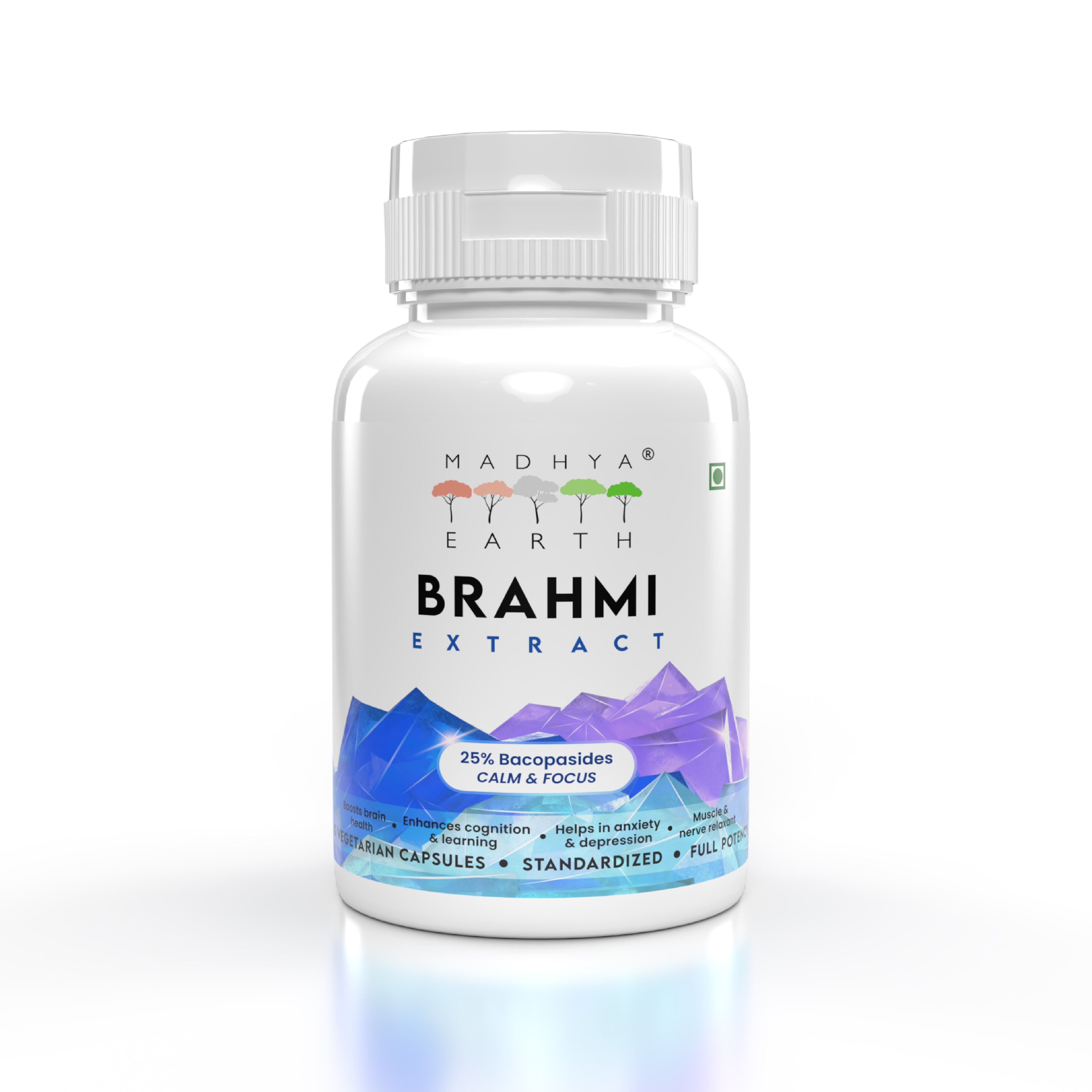 Madhya Earth Brahmi Extract Capsules 650mg Bottle of 60 Capsule